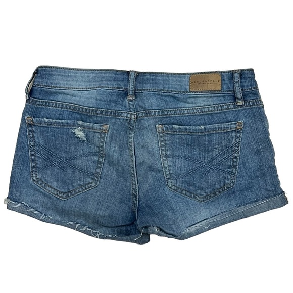 Aeropostale Distressed Cuffed Shorty Jean Shorts Size 2 - Picture 2 of 4